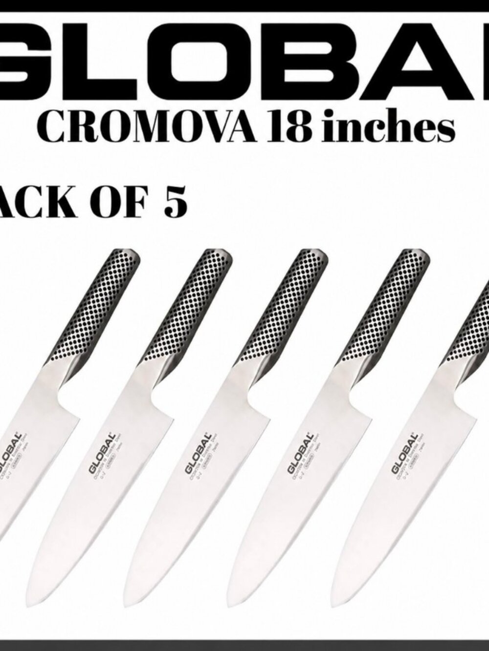 Global 8" Classic Stainless Steel Chef Knife – G2 Kitchen Cooking Knife pack 2